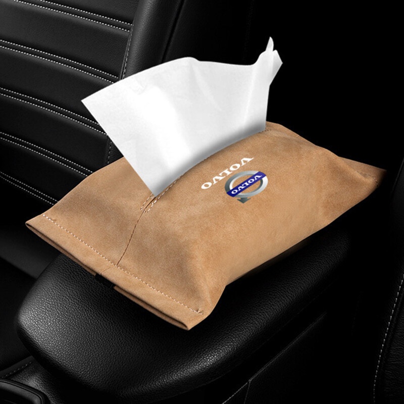 1PC for Volvo V70 V70xc S40 XC90 S60 S60L S70 S80 XC60 V40 V50 XC70 XC80 Car Tissue Bag Paper Extraction Seat Hanging Tissue Box Creative Armrest Box Interior