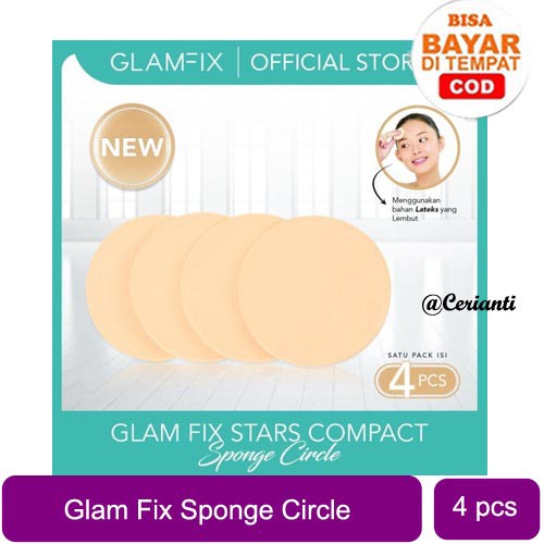 [BAHAN LATEKS] Glam Fix Spon Make Up Lateks Round Make Up Puff Sponge Glamfix Y.O.U Makeups