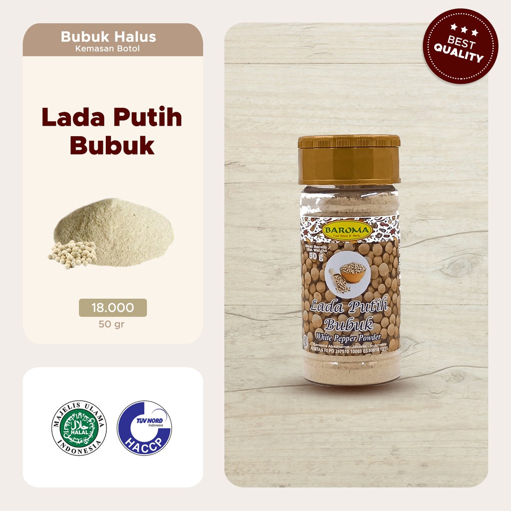 

Baroma Lada Putih Bubuk / Merica / White Pepper Powder 50g