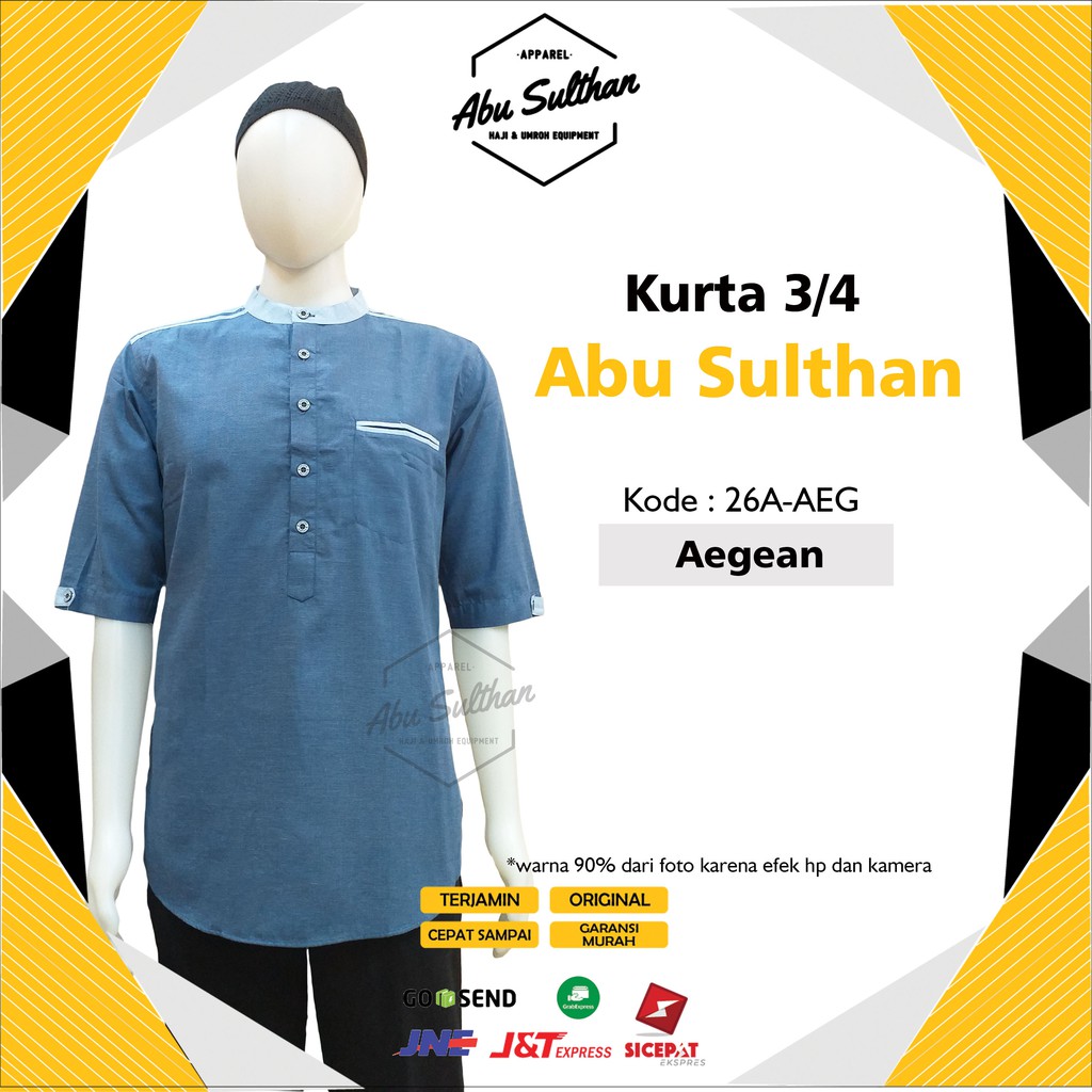 BAJU KURTA ABU SULTHAN 3/4 / KURTA WARNA / KURTA MOTIF / PROMO KURTA