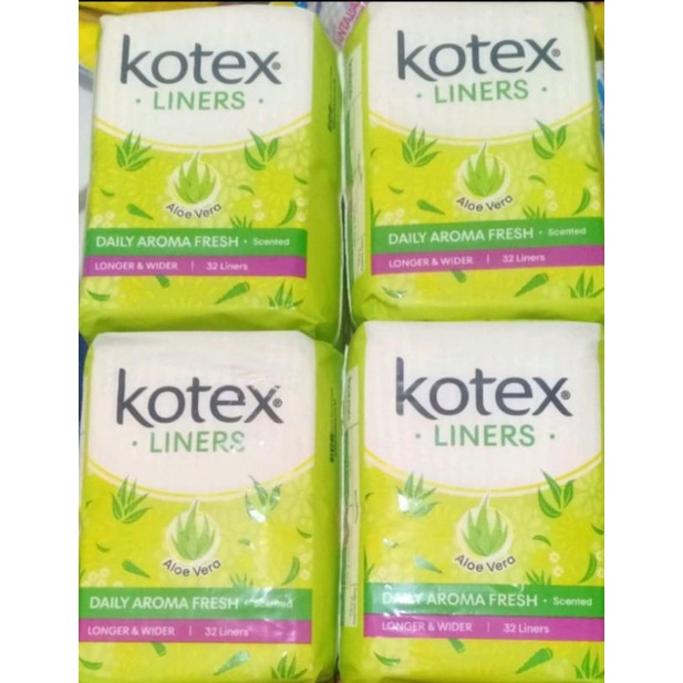 Kotex Pantyliner Aloevera Daily Aroma Fresh Scented Longer & wider  32liner
