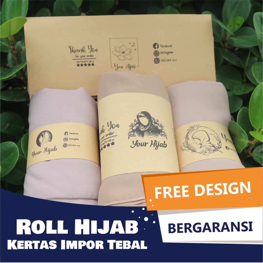 

Roll Roller Belt Packaging Pengikat Hijab Jilbab Kerudung Kertas Samson Kraft Paper Plus Perekat Custom Semua Ukuran
