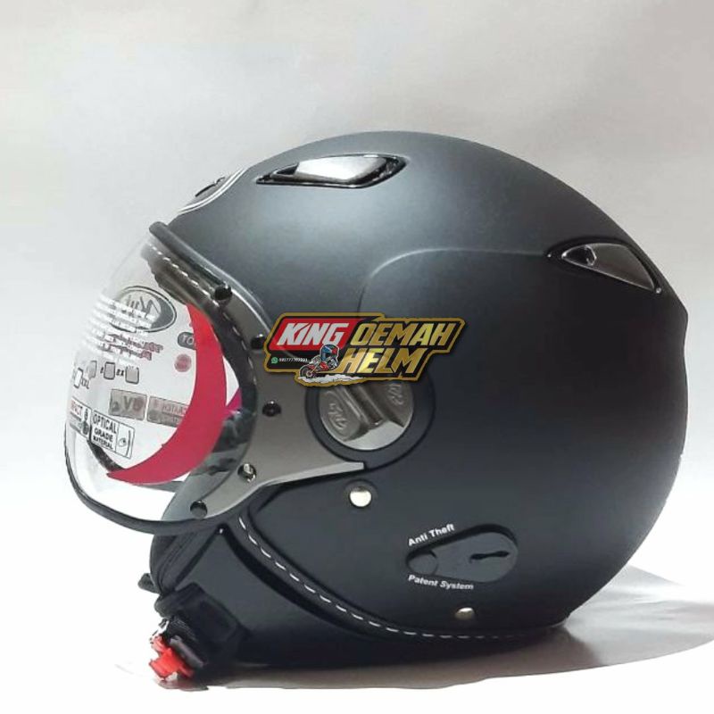 HELM KYT ELSICO BLACK DOFF HELM RETRO KYT HITAM DOFF HELM KLASIK HELM VESPA HELM BOGO HELM MOTOR SNI
