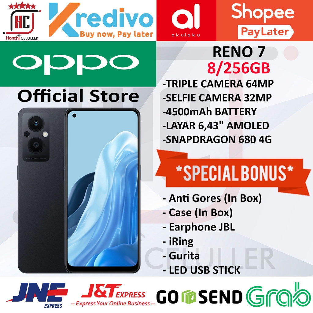 OPPO RENO 7 RENO7 8/256 GB GARANSI RESMI OPPO INDONESIA FULL BONUS