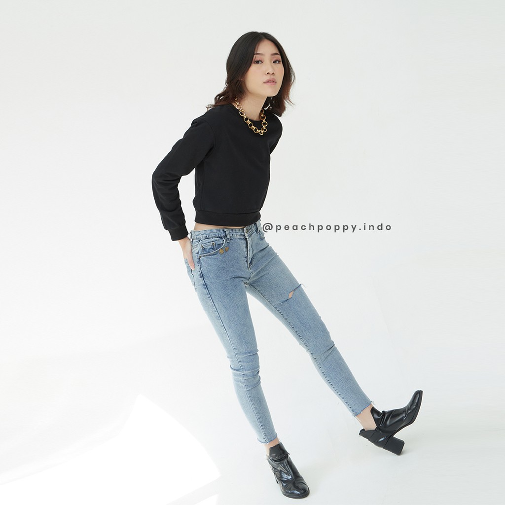 Peach Poppy Sumi Sweater - Atasan Outerwear Wanita Crop Pastel All Size