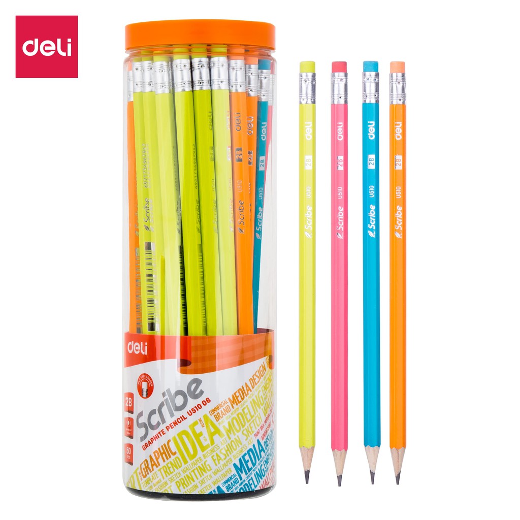 PENSIL SERUT 2B SET PENGHAPUS DELI U510 WARNA LUCU PENSIL KAYU MURAH