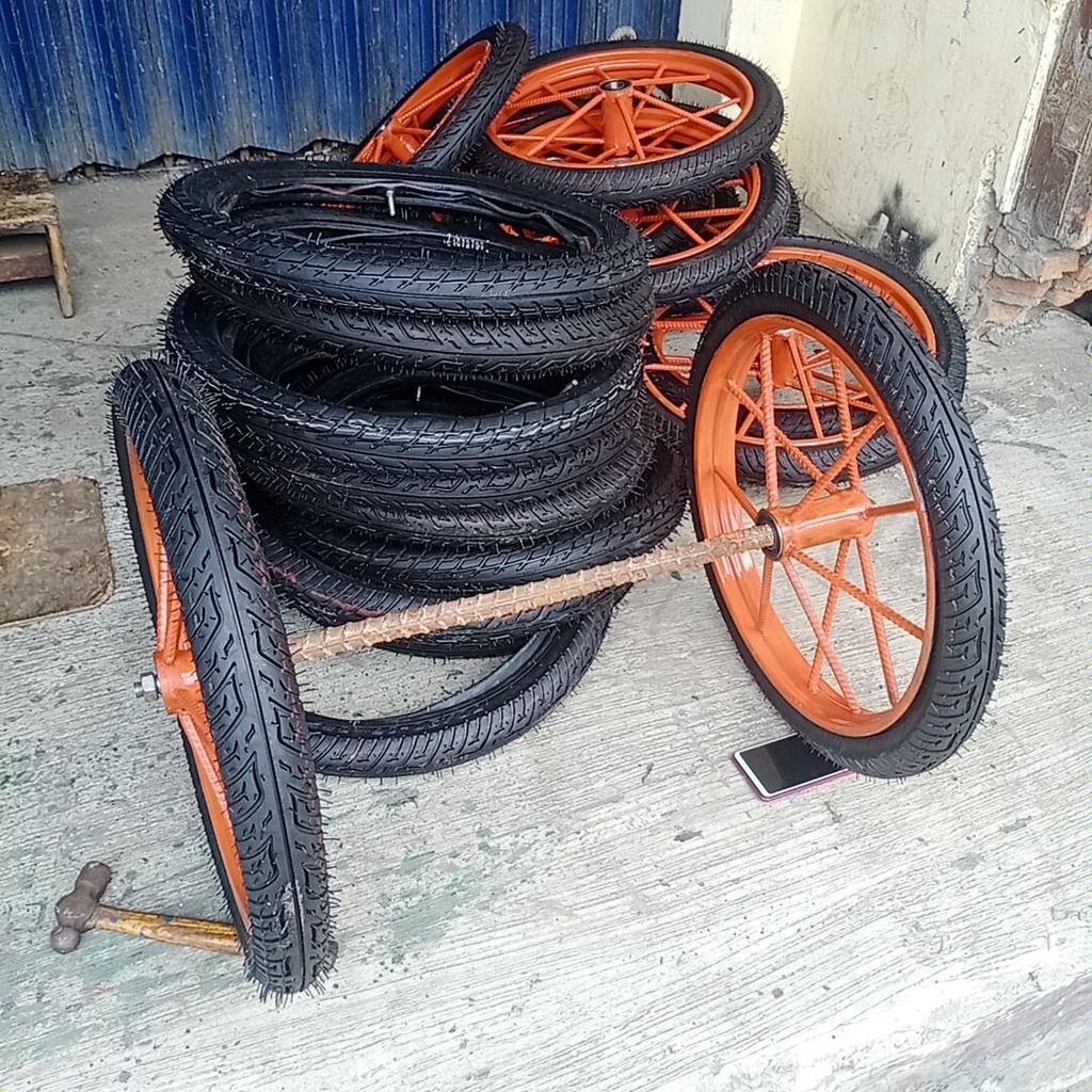 roda gerobak palang 6 ban luar dan ban dalam baru/roda gerobak dorong/roda sorong/gerobak sampah
