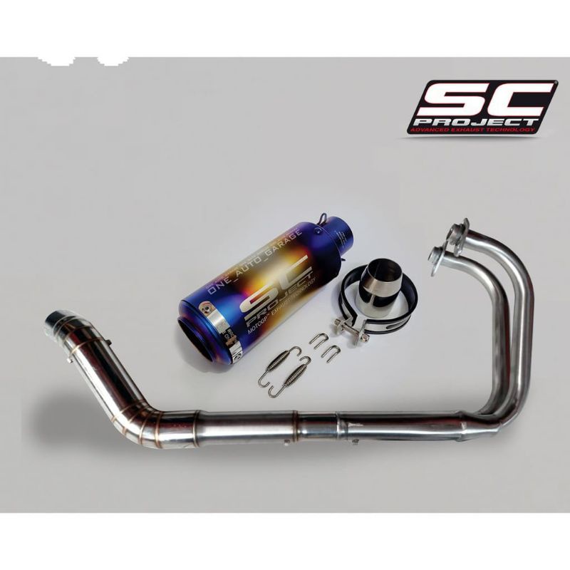 KNALPOT SC PROJECT CRT BLUE ORIGINAL IMPORT TAIWAN KAWASAKI NINJA 250R 250FI HONDA CBR 250RR YAMAHA 