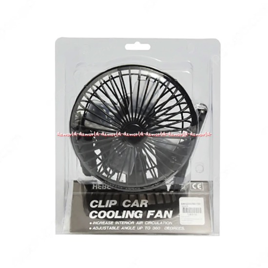 Hebe Clip Car Cooling Fan Kipas Angin Mobil Model Klip Mobile Fan dengan Colokan Mobil Lighter Hitam Hebbe