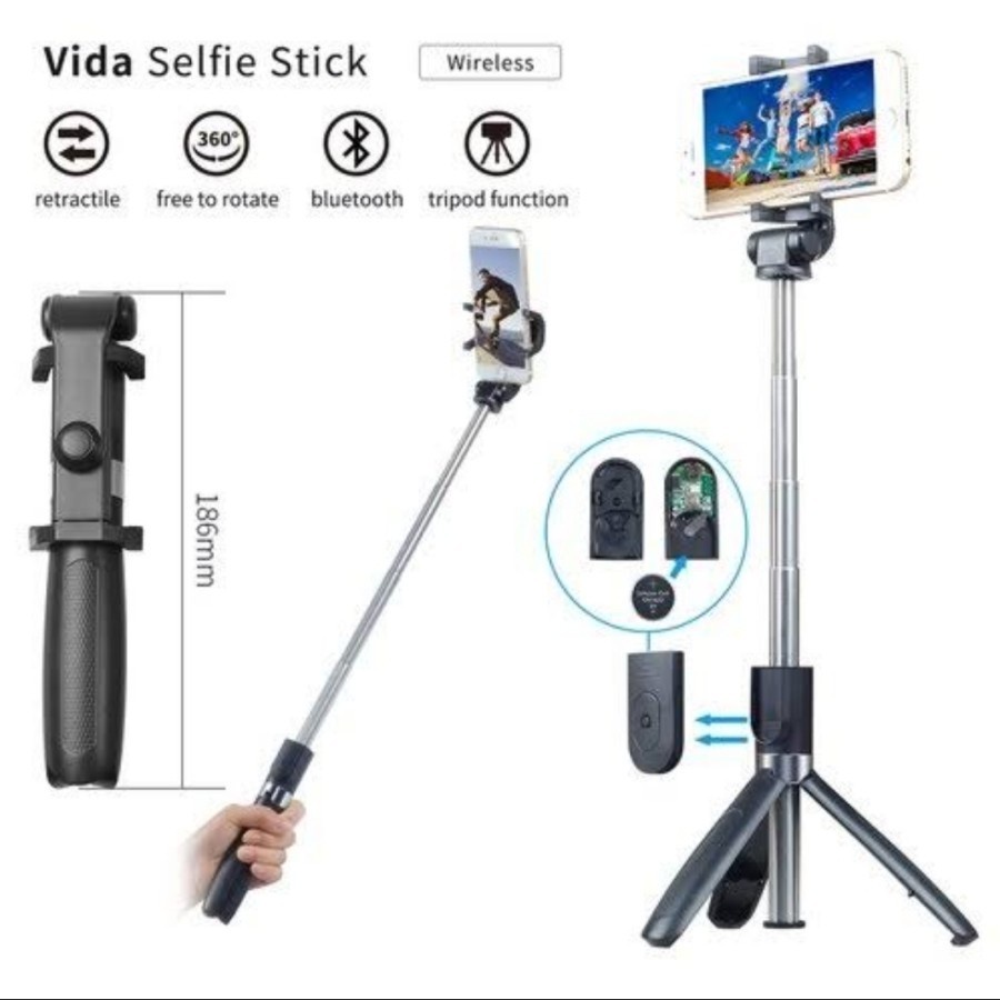 Trend-S03/K07/S03-S/R1-S/R1  SELFIE STICK INTEGRATED TRIPOD/ TONGSIS REMOTE BLUETOOTH