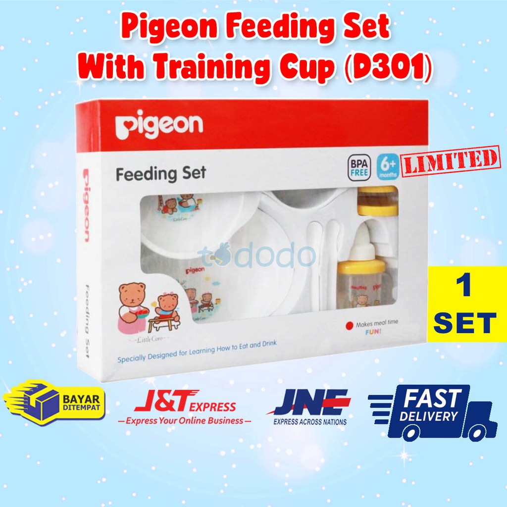 Pigeon Feeding Set With Training Cup (D301) - Perlengkapan Makan Bayi