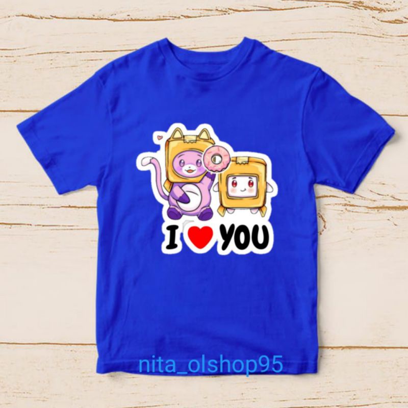 kaos lankybox baju kaos anak lanky box karakter terlaris i love you