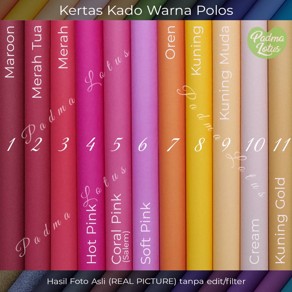 Kertas Kado isi 10 Sansan Wawa doff warna polos