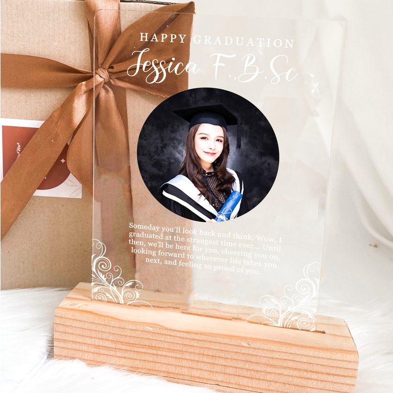 Graduation Gift Custom Acrylic LED Lampu Tidur (Gift dan Hampers)