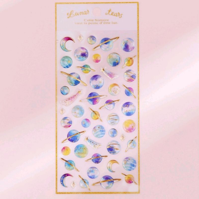 Sticker Timbul Korea Glitter Transparan (Kode Transparan)