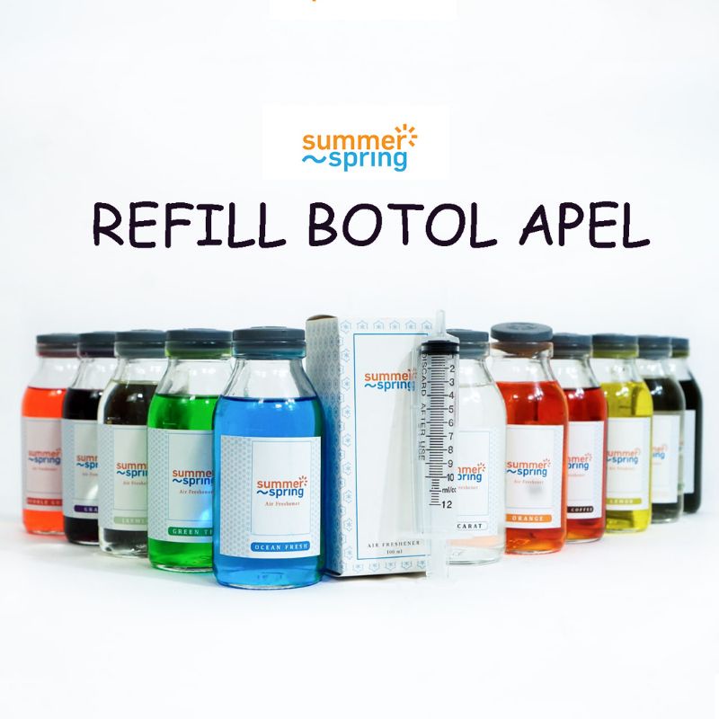 Summerspring Refill Pengharum Botol Apel Untuk Ruangan Mobil Kamar Mandi Lemari Pakaian Kamar Tidur