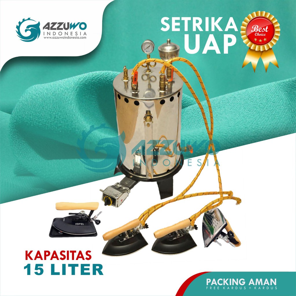 SETRIKA UAP LAUNDRY GAS 15 LITER 2 KEPALA GRATIS ONGKIR