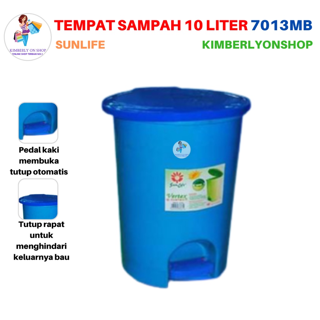 Tempat Sampah Injak Vertex Dustbin 10 Liter 7013 MB Sunlife