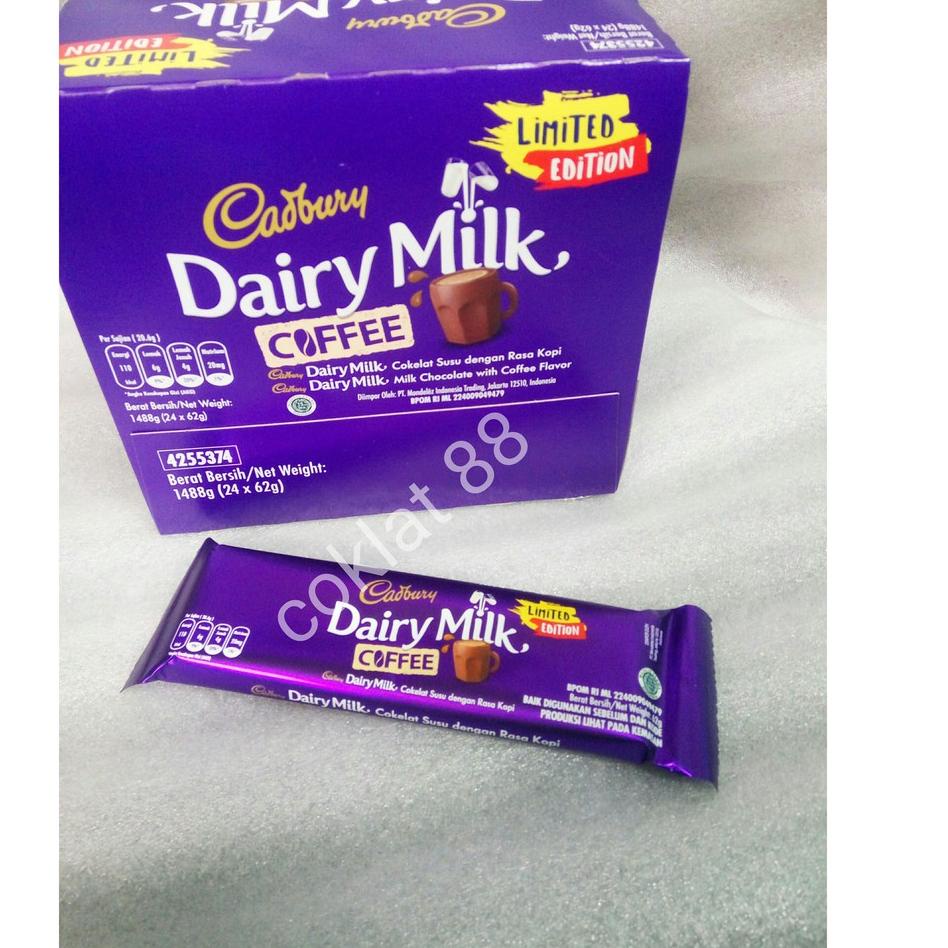 

Super Promo--CADBURY DAIRY MILK 62 GR/GRAM X 10 PCS, COKELAT CADBURY 62G/GR ISI 10PC