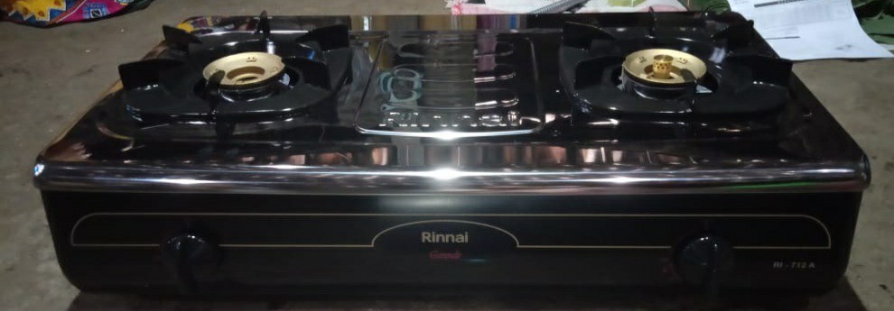 Kompor Gas Rinnai 2 Tungku Ri-712a / Ri712a / Ri 712 A Stainless Steel Bergaransi