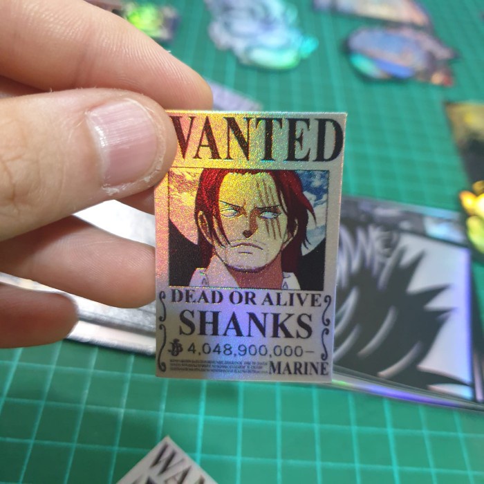 Sticker Hologram Anime - PSH1072 - One Piece - Bounty Shanks