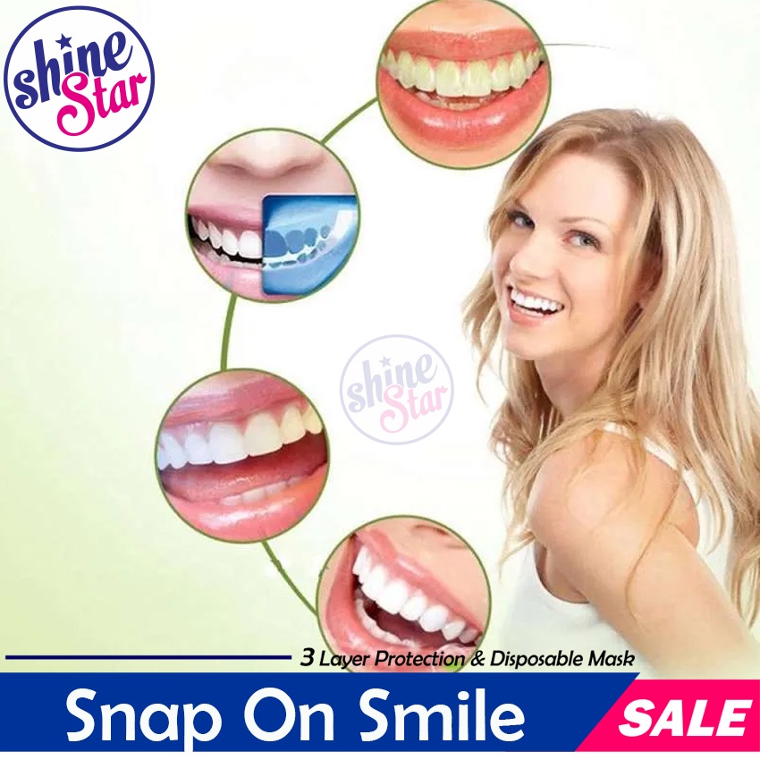 [ COD ] ORIGINAL 100% SNAP ON SMILE AUTHENTIC / GIGI PALSU SEPASANG ATAS BAWAH