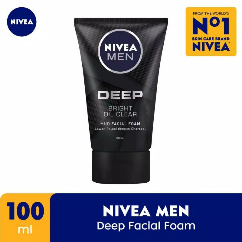 NIVEA MEN DEEP BRIGHT OIL CLEAR FACIAL FOAM 100 ML / SABUN MUKA PRIA / PERAWATAN PRIA