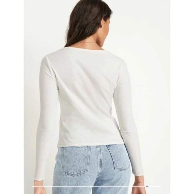 PART1 OLD N*VY SLIM FIT RIB KNIT BUTTON TOP-ORIGINAL