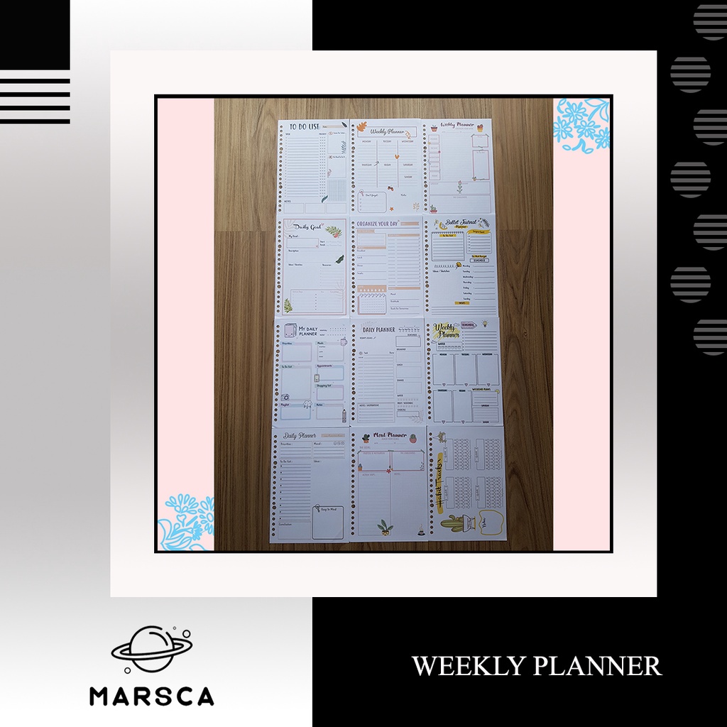 

10PCS Isi Binder A5 Daily Planner / To Do List / Weekly Planner / Bullet Journal / Meal Planner