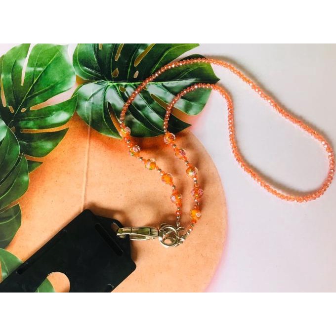 

Silahkan Order] Name Tag ID Card Lanyard Tali Kalung Strap Kristal Morano