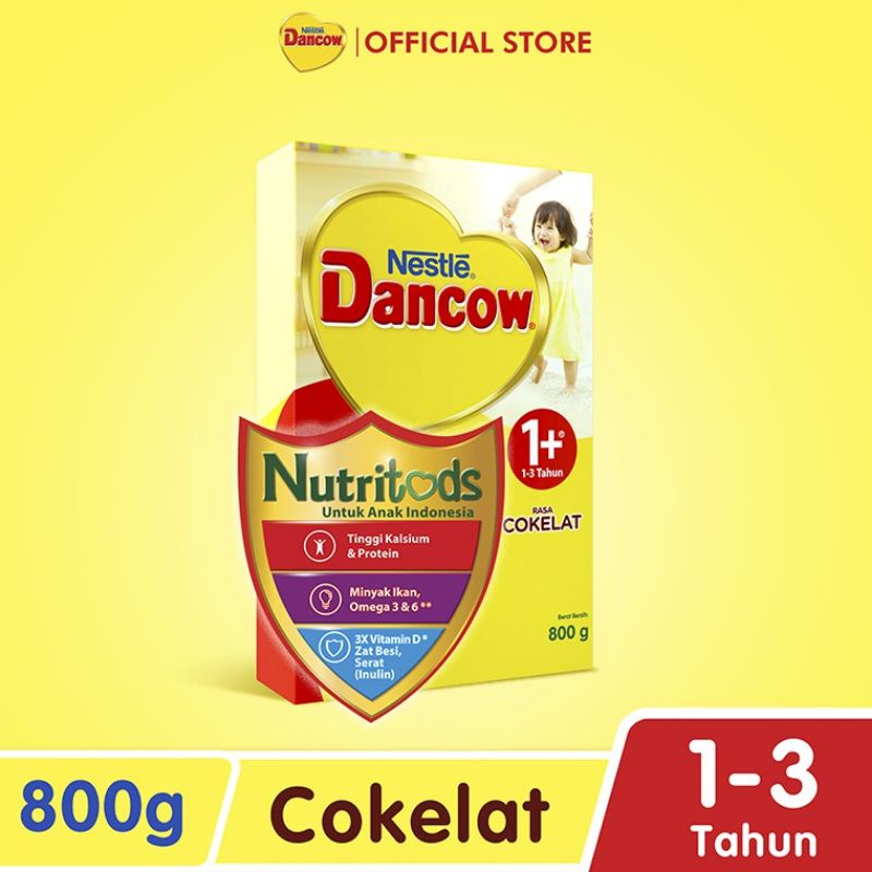 Dancow 1+ Nutritods Susu Pertumbuhan Rasa Coklat 1-3 Tahun