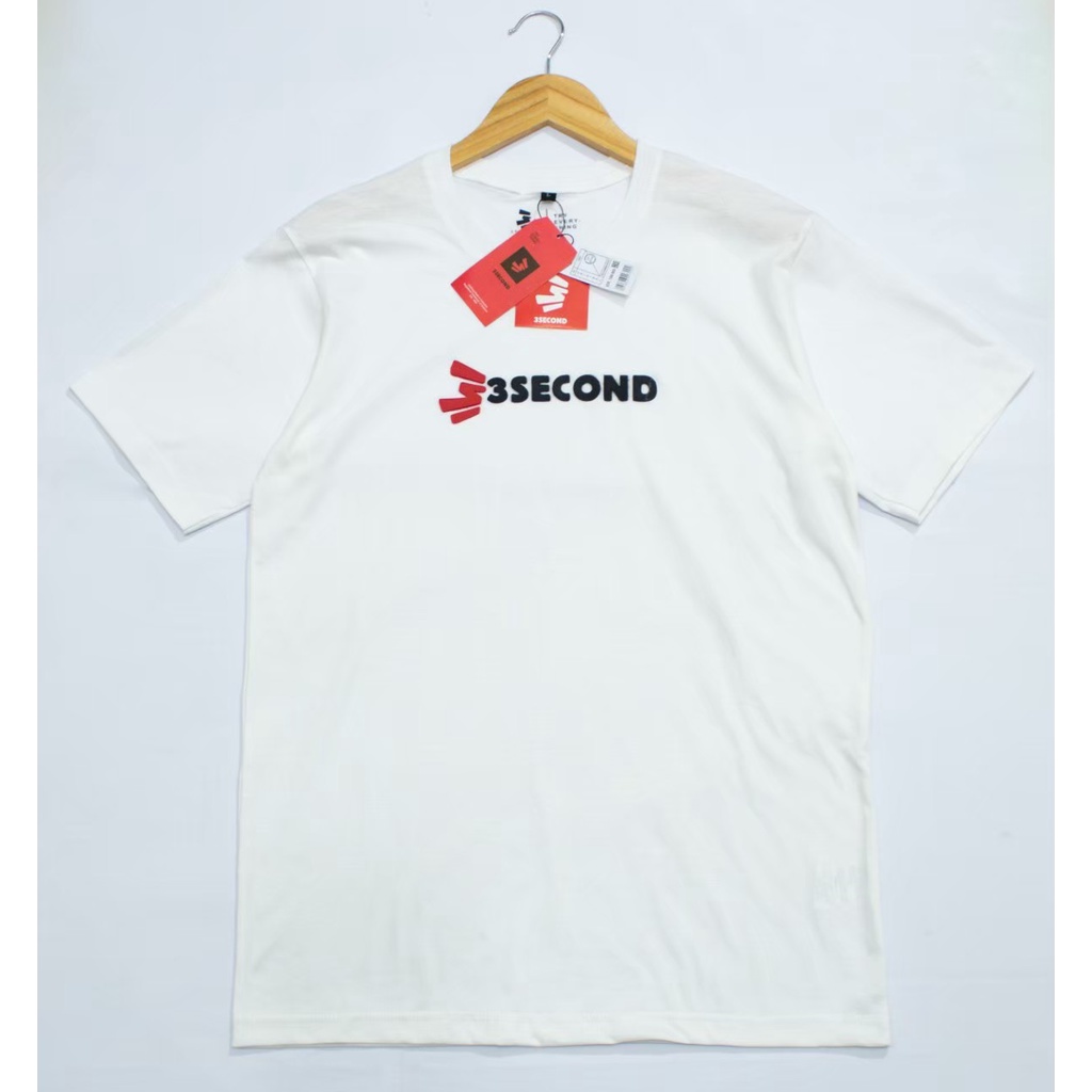 THREE SECOND T-SHIRT FLOCKING PREMIUM / BAJU KAOS 3 S PRIA WANITA / BAJU KAOS SABLON KARET