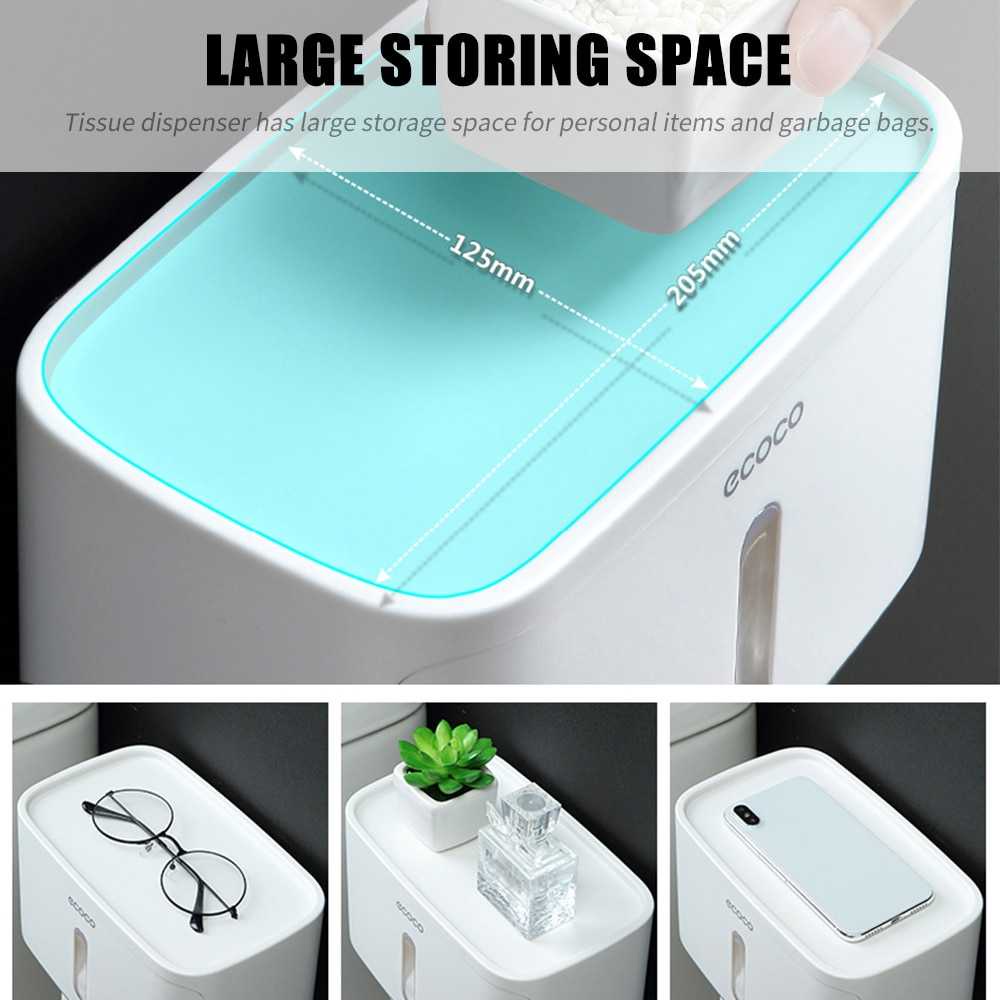 Kotak Tisu Tissue Storage Toilet Paper Box Dispenser / Kotak Wadah Box Tempat Penyimpanan Tisu Tisue Tissue Gulung Basah Dapur Unik Estetik Aesthetic Kecil Serbaguna Tempel Dinding Kamar Mandi Toilet Mobil Fleksibel Gantung Multifungsi Minimalis Organizer