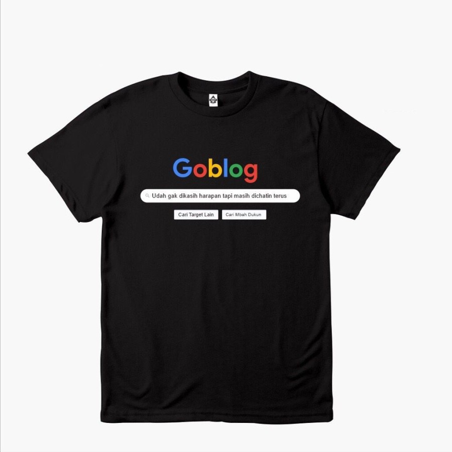 Miliki Kaos Baju Kata Unik GOBLOG GOOGLE LOGO Kaos Distro MURAH PRIA WANITA