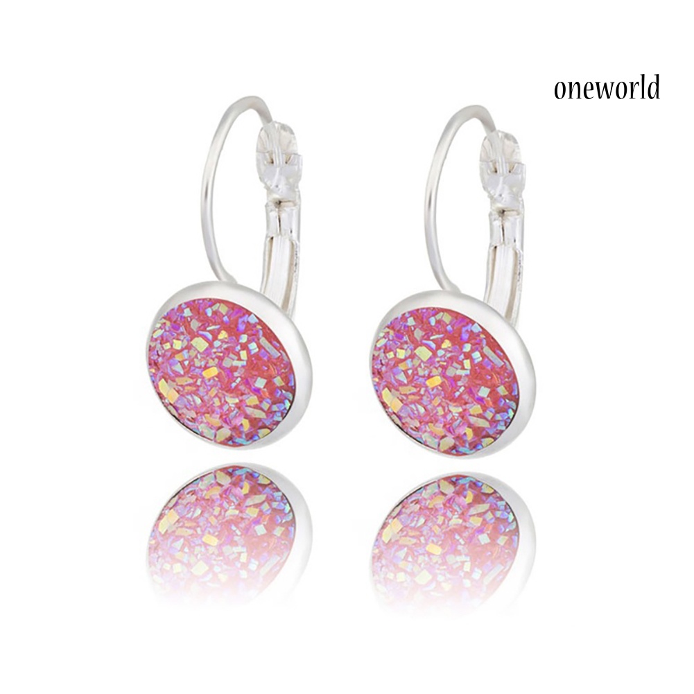 OW@ Women's Luxury Shiny Rhinestone Drop Leverback Earrings Cocktail Party Gift