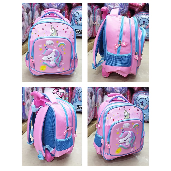 PROMO 10.10 TROLLEY Roda Dorong TAS ANAK SEKOLAH TK Perempuan Motif Kuda PONY SUN EMBOS TIMBUL 3Res IMPORT ( Sun Gemez Meow Sugar Gogo Kumbang 13&quot; )