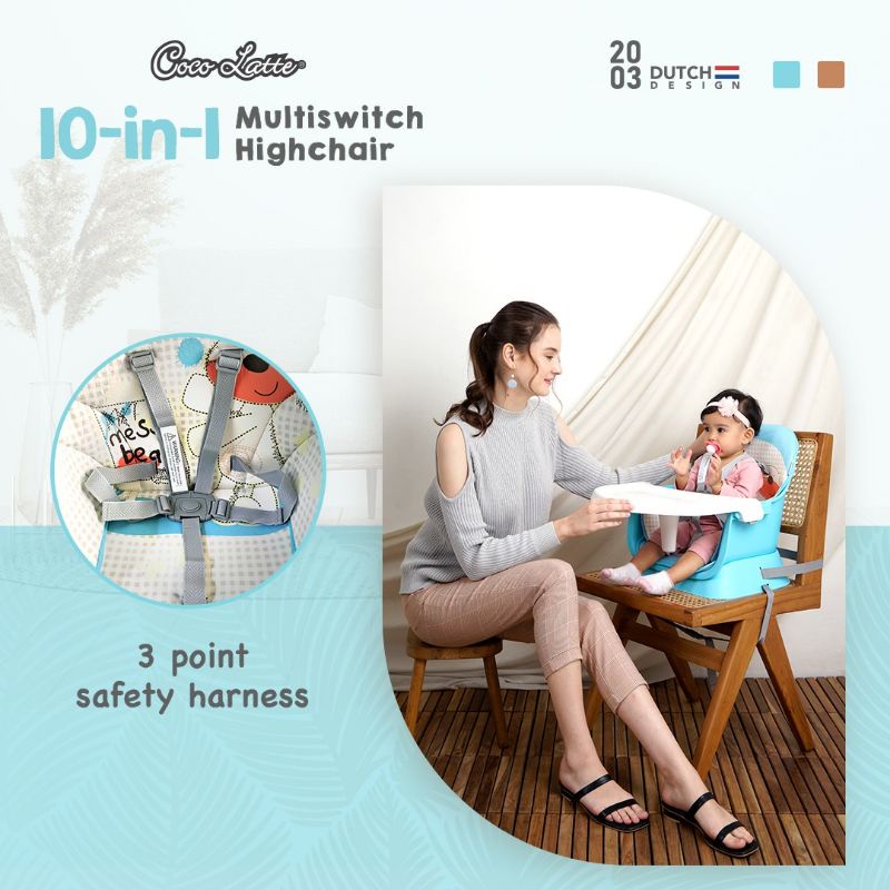 Makassar - Kursi Makan Baby Chair Cocolatte High Chair 10 in 1 High Chair CL 2320 Multiswitch Multi Switch