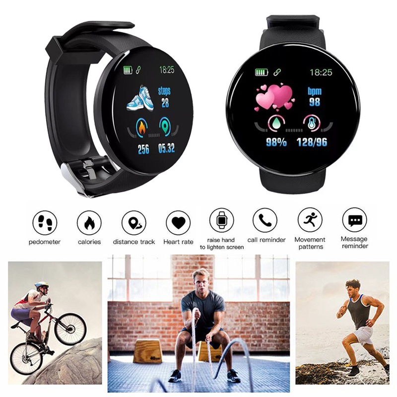 Smart D18 Wrist Watch Smart Watch Olahraga Tahan Air Pria dan Wanita Bluetooth Digital Smart Watch