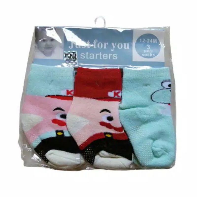 3 in1Kaus Kaki Just For You Anti Slip Size 12-24