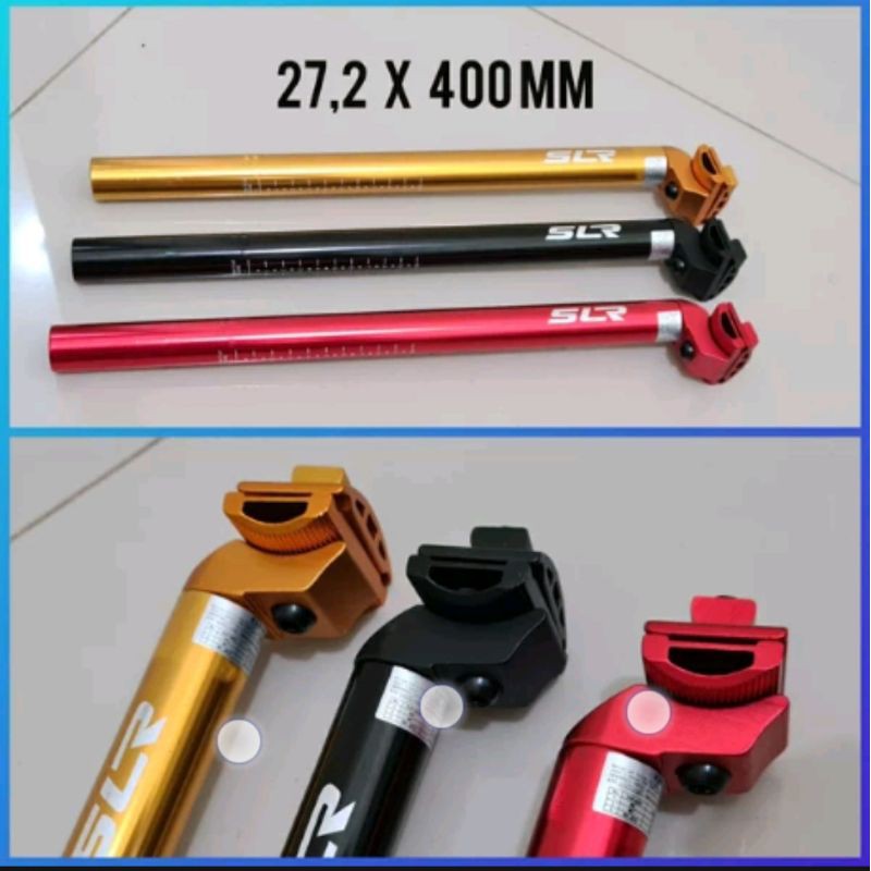 Seatpost Sepeda MTB Roadbike Balap Merk SLR 27.2 x 400 mm tiang cagak sadel Seatpost Full Alloy Alumunium