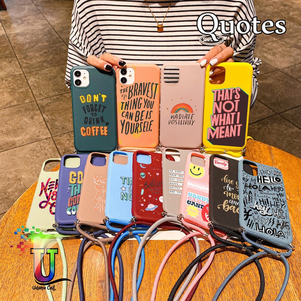 Softcase Slingcase Tali Lanyard Candy QUOTES Samsung A21s Note 20 20+ Ultra M51 M21 M30 UC4158