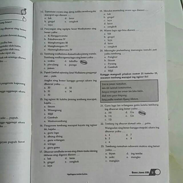 Lks Sma Bahasa Jawa Kelas Xib Shopee Indonesia