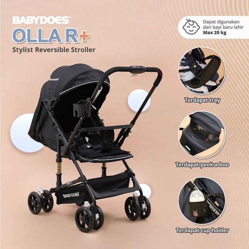 Stroller Lipat BabyDoes Olla R / Olla R+ / Olla R+ Looney Tunes / Kereta Dorong Bayi Dua Arah