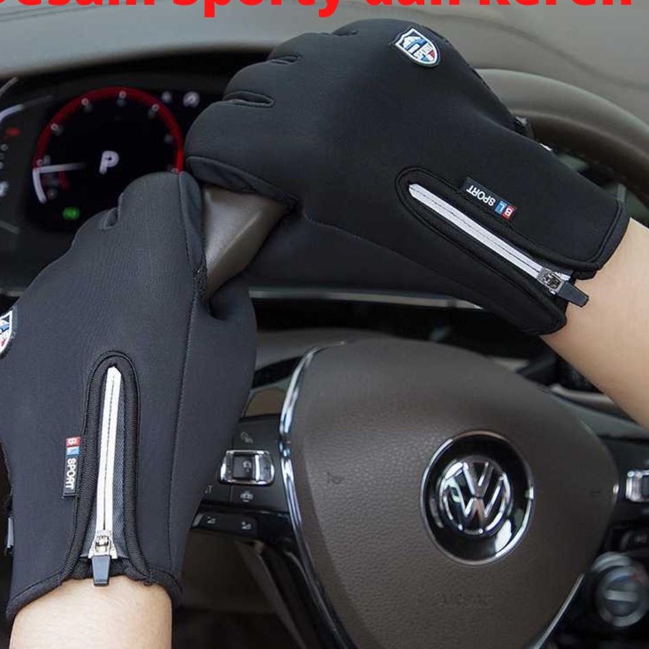 Hadir Terpopuler sarung tangan motor touch screen anti slip anti air pria wanita