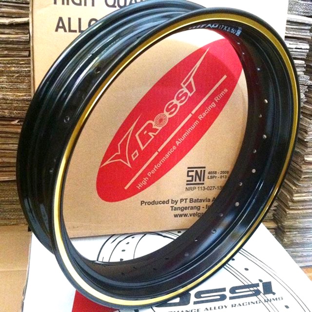 VELG VROSSI TAPAK LEBAR CANDY TWOTONE 17-350 LIST GOLD/MERAH/BIRU