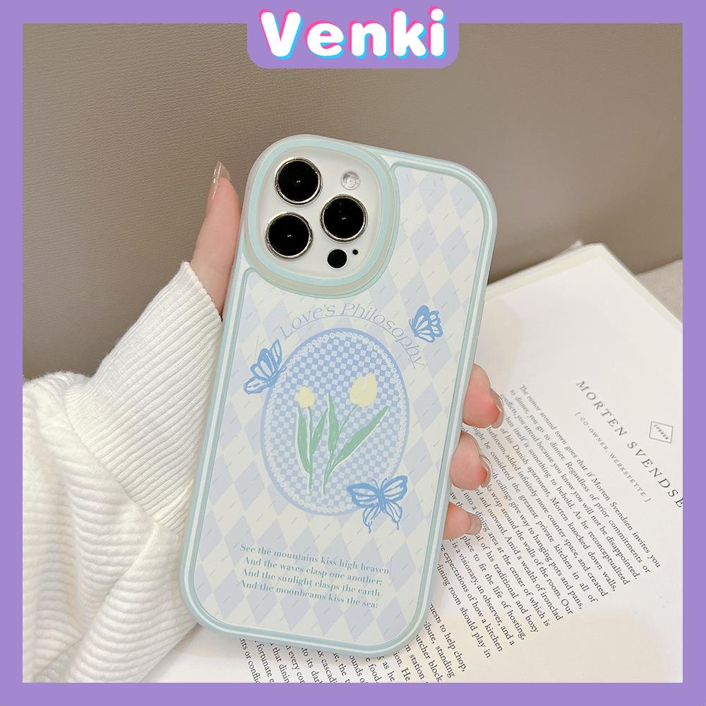 iPhone Case Silicone Soft Case Clear Case TPU Airbag Shockproof Full Coverage Protection Camera Blue Butterfly Flowers For iPhone 13 Pro Max iPhone 12 Pro Max iPhone 11 iPhone7Plus