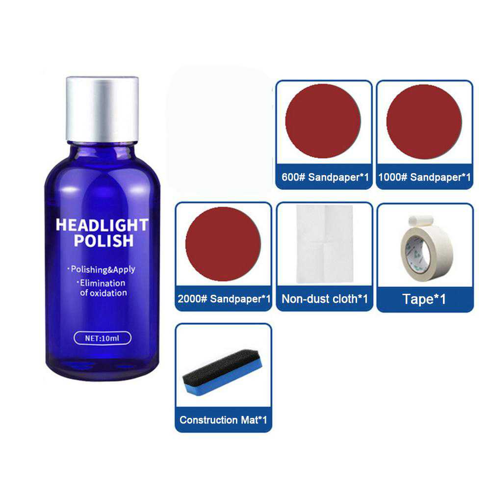 Poles Kaca Lampu Mobil (1 Set Lengkap) menghilangkan buram buret lampu mobil dan motor 10ML Car Headlight Restoration Kit Repair Renewal Coating Headlight Anti Scratch Liquid Headlamp Polish Retreading Agent Spray