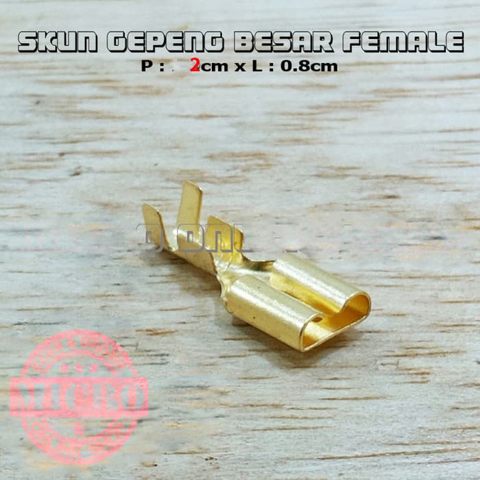 Skun Gepeng 8mm Cewek Female Kecil / Soket / Skun Motor / Skun kabel