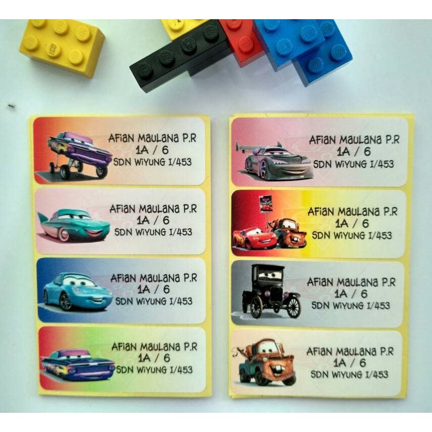

Cars Sticker Nama Khusus untuk Buku2 Pelajaran, Label Nama Anak STICKER NAMA ANAK MURAH KARAKTER BAGUS LUCU UNTUK SEKOLAH