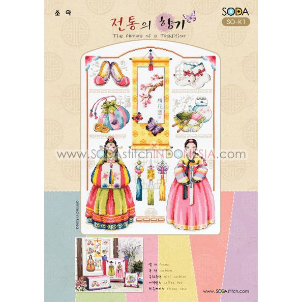 Paket DIY Craft Sulam Kristik Strimin Sodastitch SO-K1 The Aroma Of A Tradition Korea Hanbok